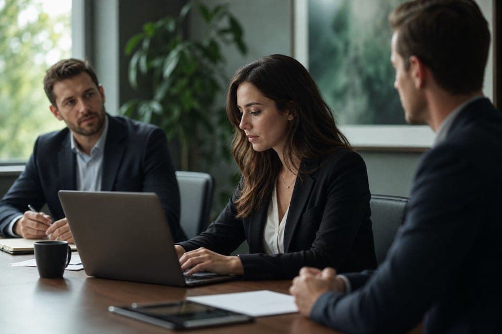 Team collaborating in a meeting