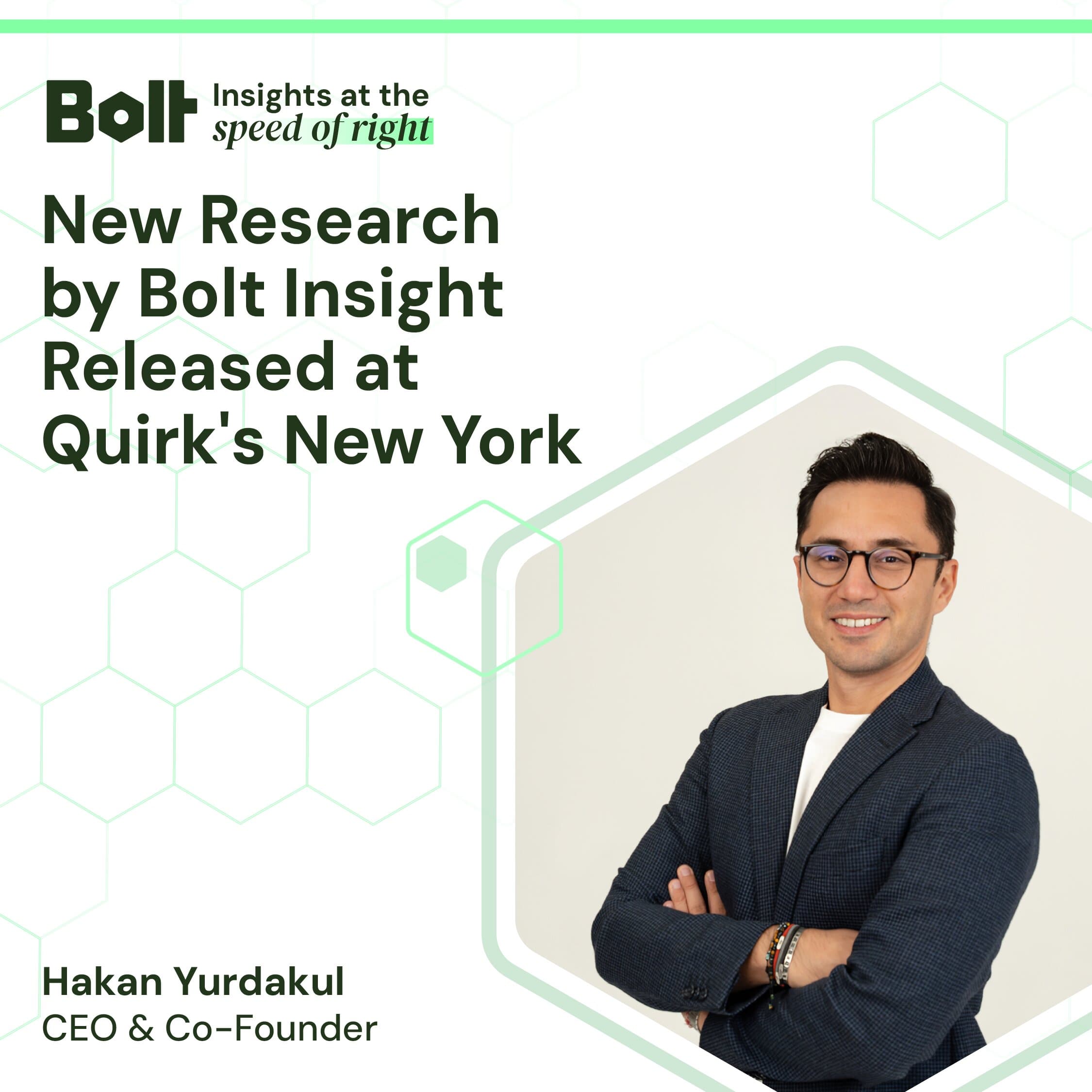 Bolt Insight presenting new research at Quirk's New York