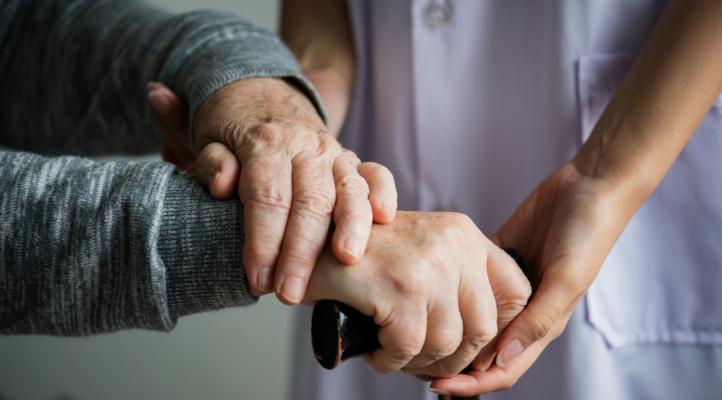 Nurse caring for the elderly